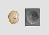 Stamp seal, Chalcedony, milky, Sasanian