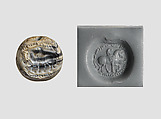 Stamp seal, Calcite, gray, Sasanian