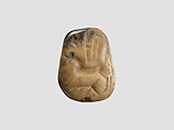 Stamp seal (octagonal pyramid, worn) with divine symbols, Feldspar (?), yellow black, Assyrian