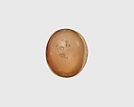 Stamp seal, Chalcedony, yellow, Achaemenid