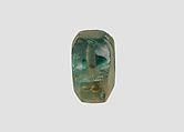 Stamp seal (octagonal pyramid) with divine being, Blue-green Glass, Assyro-Babylonian