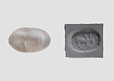 Stamp seal, Chalcedony, milky, Sasanian