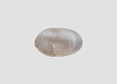 Stamp seal, Chalcedony, milky, Sasanian