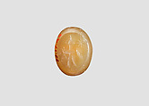 Stamp seal, Chalcedony, brown, Sasanian
