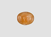 Stamp seal, Chalcedony, brown, Sasanian