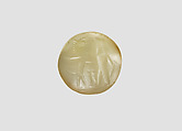 Stamp seal, Chalcedony, milky, Achaemenid