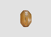 Stamp seal (octagonal pyramid) with cultic scene, Neutral Chalcedony (Quartz), Assyro-Babylonian