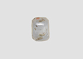 Stamp seal (octagonal pyramid) with cultic scene, Flawed neutral Chalcedony (Quartz), Assyro-Babylonian