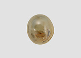 Stamp seal (oval conoid) with cultic scene, Flawed neutral Agate (Quartz), Assyrian