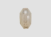 Stamp seal (octagonal pyramid) with cultic scene, Flawed neutral Chalcedony (Quartz), Assyro-Babylonian