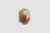 Stamp seal (octagonal pyramid) with cultic scene, Brown and white Agate (Quartz), Assyro-Babylonian