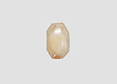 Stamp seal (octagonal pyramid) with cultic scene, Banded and flawed neutral Chalcedony (Quartz), Assyro-Babylonian