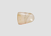 Stamp seal (octagonal pyramid) with cultic scene, Banded and flawed neutral Chalcedony (Quartz), Assyro-Babylonian