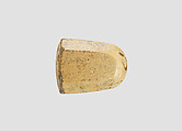 Stamp seal (octagonal pyramid) with cultic scene, Neutral Chalcedony (Quartz), possibly etched to produce yellow mottling, Assyrian