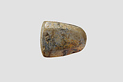 Stamp seal (octagonal pyramid) with cultic scene, Flawed and veined neutral Chalcedony (Quartz), possibly etched to produce mottling, Assyro-Babylonian