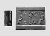 Cylinder seal with ritual scene, Hematite, Neo-Sumerian