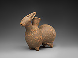 Rhyton in the shape of a rabbit, Ceramic, Iran