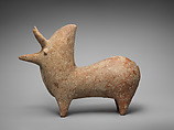 Spouted vessel in the form of a zebu, Ceramic, Iran