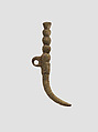 Hook or pendant, Bronze, Sasanian