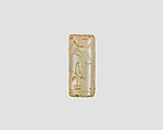 Cylinder seal with cultic scene, Neutral Chalcedony (Quartz), Assyro-Babylonian