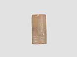 Cylinder seal with cultic scene, Neutral Chalcedony (Quartz), Assyrian