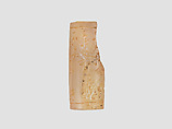 Cylinder seal with cultic scene, Neutral Chalcedony (Quartz), Assyrian
