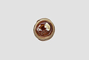 Cylinder seal with three-figure contest scene, Brown and white Agate (Quartz), Babylonian or Achaemenid