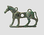 Horse bit cheekpiece in form of a striding horse, Bronze, Iran