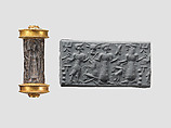Cylinder seal, Hematite, gold, Cypriot