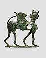 Horse bit cheekpiece in form of a winged, human-headed quadruped, Bronze, Iran
