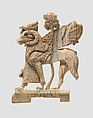 Openwork furniture plaque with ram-headed sphinx, Ivory, Assyrian