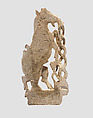 Openwork furniture plaque with a rearing goat, Ivory, Assyrian