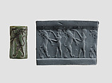 Cylinder seal, Serpentine, green, Akkadian