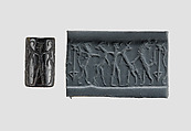 Cylinder seal, Serpentine, black, Akkadian
