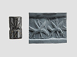 Cylinder seal, Serpentine, black, Akkadian