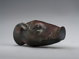 Vessel in form of boar's head, Bronze
