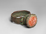 Ring, Bronze, carnelian, Sasanian