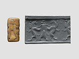 Cylinder seal, Limestone, Achaemenid