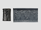 Cylinder seal, Serpentine, black, Akkadian