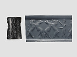 Cylinder seal, Serpentine, black, Akkadian