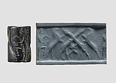 Cylinder seal, Serpentine, black, Akkadian