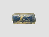Cylindrical bead, Glass, gold, lapis lazuli (?), Parthian