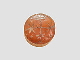Bead, Carnelian, paint, Sasanian