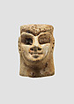 Head, Faience, glaze, paint
