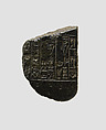Inscribed stone fragment, Stone, green, Neo-Sumerian