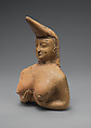 Vessel fragment in the form of a nude female, Ceramic, paint, Elamite
