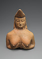 Vessel fragment in the form of a nude female, Ceramic, paint, Elamite