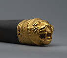 Lion head mounted on a modern whetstone, Gold, Achaemenid