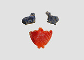 Pendant and beads, Carnelian, lapis lazuli