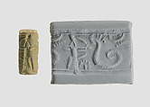 Cylinder seal with hunting scene, Faience, Assyrian